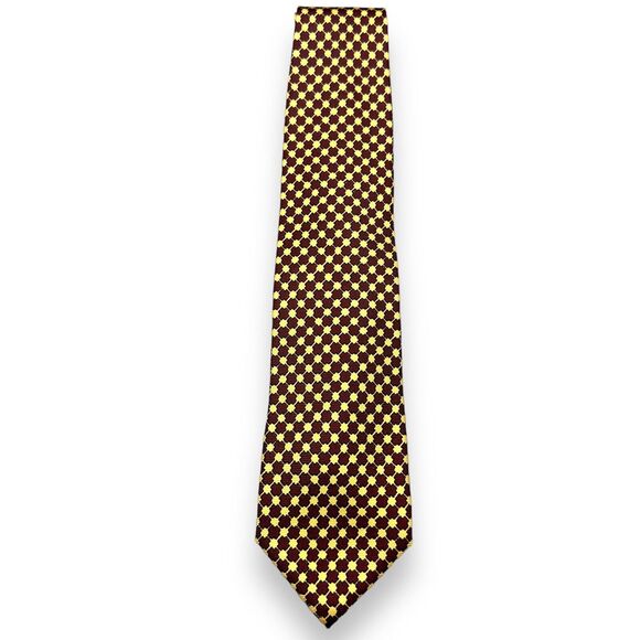 Harold Powell Silk Dress Tie Made in USA Geometric Diamond Pattern‎ 59" 4" - Picture 4 of 11